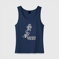 Майка женская хлопок Leo Messi scream, цвет: тёмно-синий
