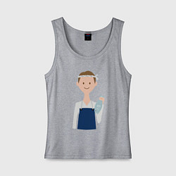 Майка женская хлопок Рыбный мастер, цвет: меланж