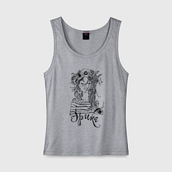 Женская майка Эрика в венке из летних цветов