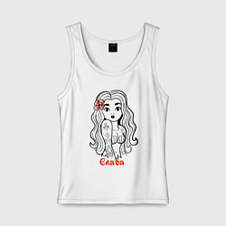 Майка женская хлопок Слава - девчонка в татухах, цвет: белый