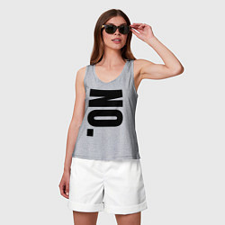 Майка женская хлопок No большие буквы, цвет: меланж — фото 2
