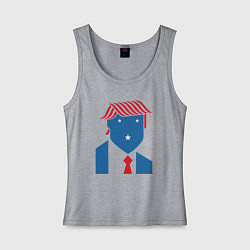 Майка женская хлопок USA Trump, цвет: меланж