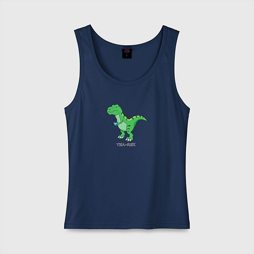 Женская майка Динозавр Tea-Rex / Тёмно-синий – фото 1