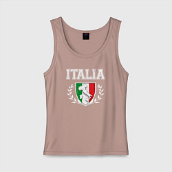 Майка женская хлопок Italy map, цвет: пыльно-розовый