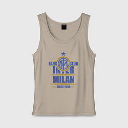 Майка женская хлопок Inter Milan fans club, цвет: миндальный