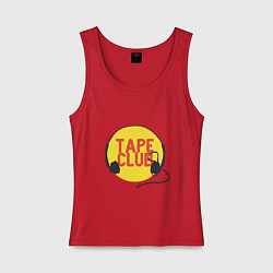 Майка женская хлопок Tape club, цвет: красный