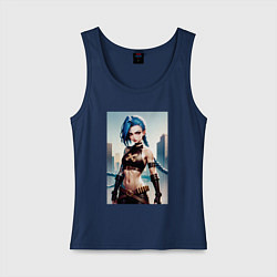 Майка женская хлопок JINX Arcane League Of Legends, цвет: тёмно-синий