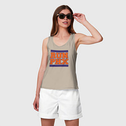 Майка женская хлопок Run Phoenix Suns, цвет: миндальный — фото 2