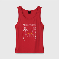 Майка женская хлопок Architects rock cat, цвет: красный