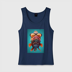 Женская майка Большой карп в очках