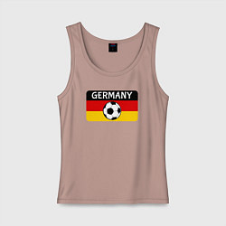 Майка женская хлопок Football Germany, цвет: пыльно-розовый