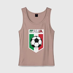 Майка женская хлопок Футбол Италии, цвет: пыльно-розовый