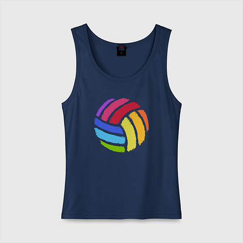 Женская майка Rainbow volleyball / Тёмно-синий – фото 1