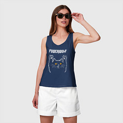 Майка женская хлопок Powerwolf rock cat, цвет: тёмно-синий — фото 2