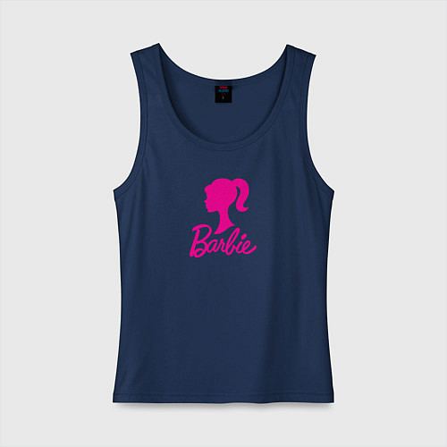 Женская майка Розовый логотип Барби / Тёмно-синий – фото 1