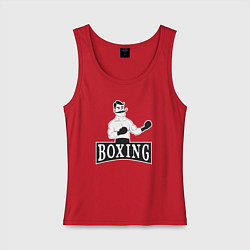 Майка женская хлопок Boxing man, цвет: красный