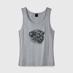 Майка женская хлопок Голова долгопята, цвет: меланж