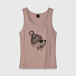 Женская майка Львица в шапке