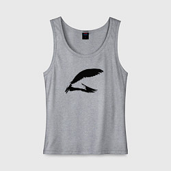 Майка женская хлопок Чайка трафарет, цвет: меланж