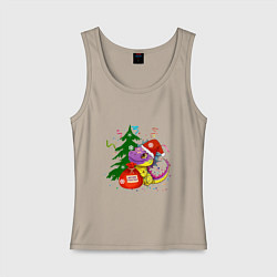 Женская майка Новогодний дракон желает счастья