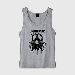 Майка женская хлопок Linkin Park - gas mask, цвет: меланж