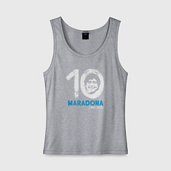 Майка женская хлопок Maradona 10, цвет: меланж