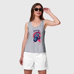 Майка женская хлопок Gamepad together forever, цвет: меланж — фото 2