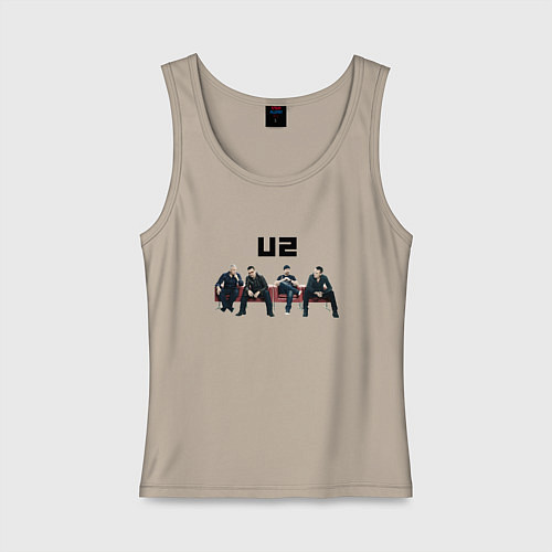 Женская майка U2 - A band / Миндальный – фото 1