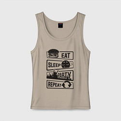 Женская майка Есть спать вечеринка