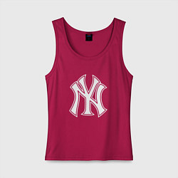 Майка женская хлопок New York yankees - baseball logo, цвет: маджента