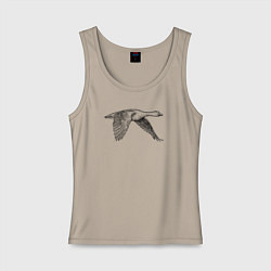 Женская майка Гусь в полёте