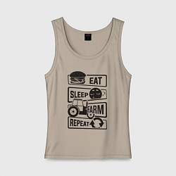 Женская майка Есть спать ферма