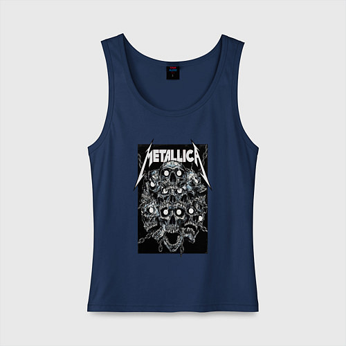 Женская майка Metallica - skulls / Тёмно-синий – фото 1