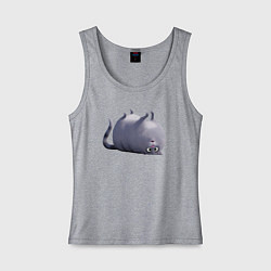 Майка женская хлопок Домашние животные кошка Хлоя, цвет: меланж