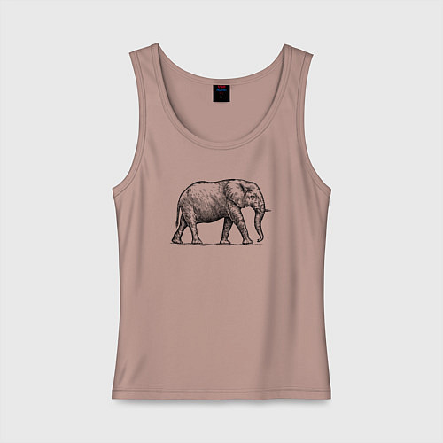 Женская майка Слон гуляет / Пыльно-розовый – фото 1