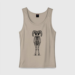 Женская майка Баран в кепке