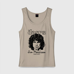 Майка женская хлопок The Doors Jim Morrison, цвет: миндальный