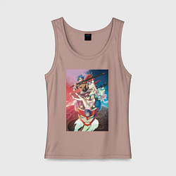 Майка женская хлопок Гуррен-Лаганн Ния Тэппелин, цвет: пыльно-розовый