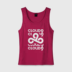 Майка женская хлопок Cloud9 - in logo, цвет: маджента