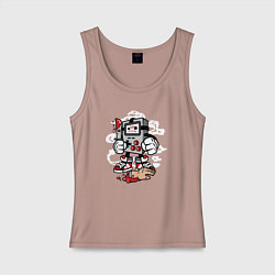 Майка женская хлопок Тетрис убийца, цвет: пыльно-розовый