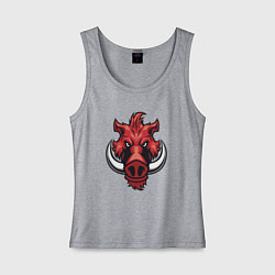 Майка женская хлопок Красный кабанчик, цвет: меланж