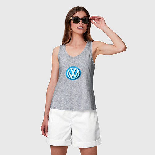 Женская майка Volkswagen logo blue / Меланж – фото 3