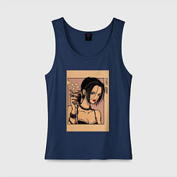Майка женская хлопок Нана Осаки Вокалистка панк-группы Black Stones, цвет: тёмно-синий