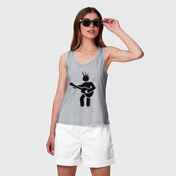 Майка женская хлопок Панк рокер, цвет: меланж — фото 2