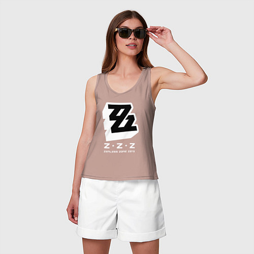 Женская майка Zenless zone zero лого / Пыльно-розовый – фото 3