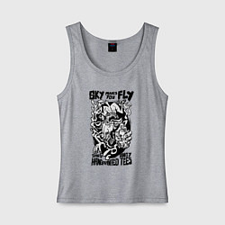 Майка женская хлопок Небо зовёт летать, цвет: меланж