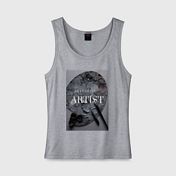 Майка женская хлопок Художник палитра aesthetic, цвет: меланж