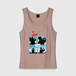 Майка женская хлопок Depeche Mode world in my eyes: red rose, цвет: пыльно-розовый