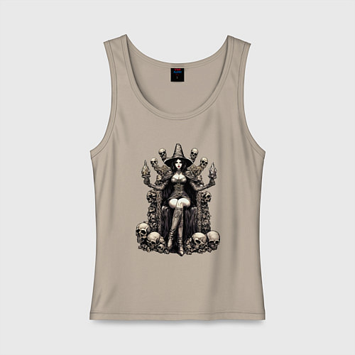 Женская майка Ведьма на троне / Миндальный – фото 1