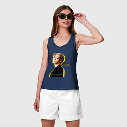 Майка женская хлопок Улыбка astro, цвет: тёмно-синий — фото 2